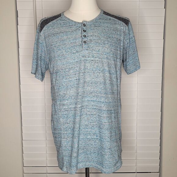 BKE‎ Vintage Heather Blue Short Sleeve Henley Shirt Size XL - Picture 1 of 7